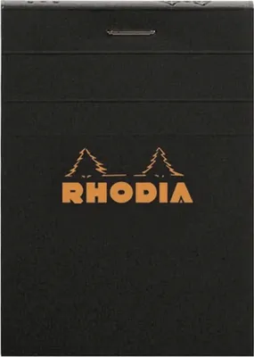 Image de Bloc-notes Rhodia n° 11 A7 quadrillé 80 feuilles noir paquet de 10 pièces