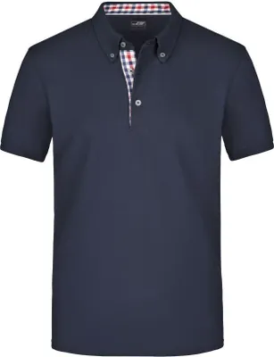 Produktbild von Button-Down-Polo mit modischem Einsatz navy/red-navy-white, Gr. L
