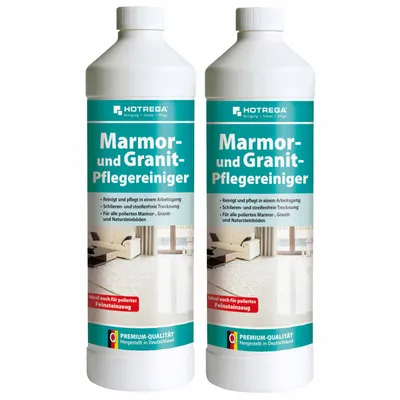 Produktbild von HOTREGA Marmor und Granit Pflegereiniger Konzentrat 1l - Marmor-Reiniger , Fliesenreiniger, Steinreiniger, Natursteinreiniger