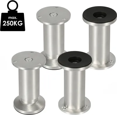 Zdjęcie produktu dla SWANEW 4X nóżki meblowe nóżki cokołowe nóżki cokołowe regulowane nóżki kanapowe nóżki meblowe regulowane-aluminium-120mm