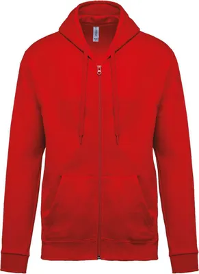 Produktbild von Kariban Herren Sweatjacke Kapuzenpullover Hoodie Sweatshirt Pullover, Größe:XS, Farbe:Rot
