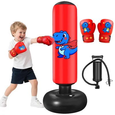 Produktbild von Aufblasbarer Boxsack für Kinder mit Handschuhen