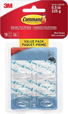 Obrázok produktu pre Malé priehľadné háčiky na zavesenie bez poškodenia do 225 g