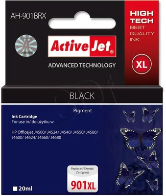 Produktbild von Tusz Activejet AH-901BRX (zamiennik HP 901XL CC654AE; Premium; 20 ml; czarny)
