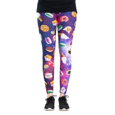 Produktbild von cosey - bedruckte bunte Leggins (Einheitsgröße) - Design Cats & Food