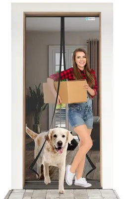 Productafbeelding van Magnetische deurhor: 150x225 cm, vliesglas horrengaas, insectenbescherming zonder boren, zwart