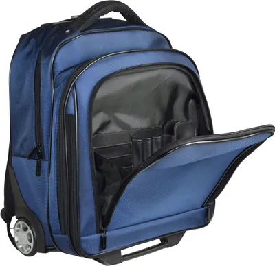 Produktbild von Wandern Einkaufs Rucksack Rollen Laptop Trolley Funktion 47 cm Blau Bowatex
