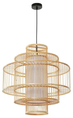 Immagine prodotto di Lampada a sospensione STELA beige 1xE27x15W vimini / rattan / paglia dimensioni: 162,5x60x60 cm IP20 Light Prestige