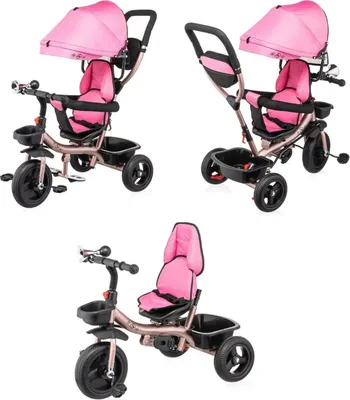 Obrázok produktu pre Trojkolka Stars, balančný bicykel, detská trojkolka, detský bicykel 3 v 1 - do 25 kg - kočík s riadidlami a otočným sedadlom