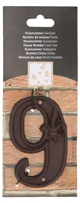Produktbild von Hausnummer 9 Gusseisen rostbraun 7,7x1,1x12cm Esschert Design DB62-9