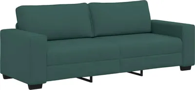 Image de Canapé 3 places vert foncé 220 x 77 x 82 cm en tissu