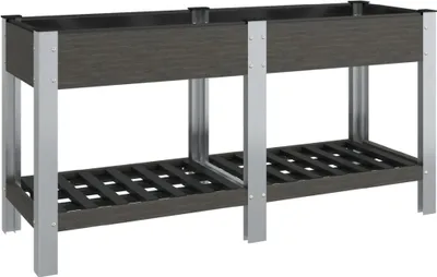 Produktbild von vidaXL Garten-Hochbeet mit Ablage Grau 150x50x75 cm WPC