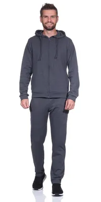 Immagine prodotto di Tuta da jogging fitness da uomo con cappuccio; grigio scuro M