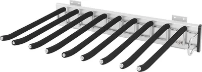 Produktbild von Hosenhalter/Hosenbügel - Kleiderschrank-Auszug mit 9 Stangen - Teleskopisch - Faltbar - Auszugsschiene - Edelstahl - Schwarz