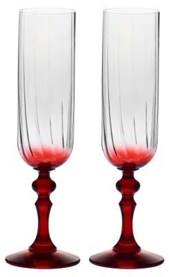 Obrázek produktu pro KROSNO Bubble Červené Skleničky na šampaňské, Sada 2, 200 ml