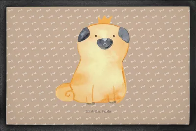 Produktbild von Mr. & Mrs. Panda Schmutzfänger Mops Krone 50 x 75 cm - Hundeglück - Geschenk, Fussmatte, Hund, Schmutzmatte, Bodenvorleger, Lustig, Sprüche, fußmatte, Fußabtreter