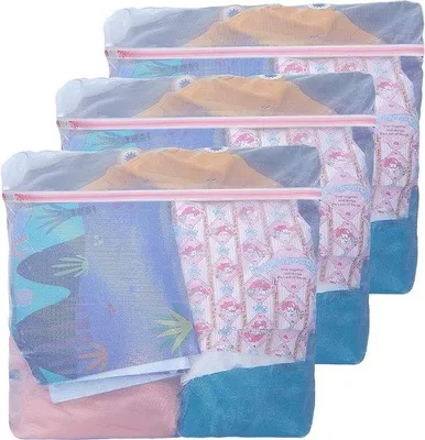 Produktbild von Famanu Waschbeutel 3er Set mit Reißverschluss - Große Mesh-Waschsäcke für empfindliche Wäsche