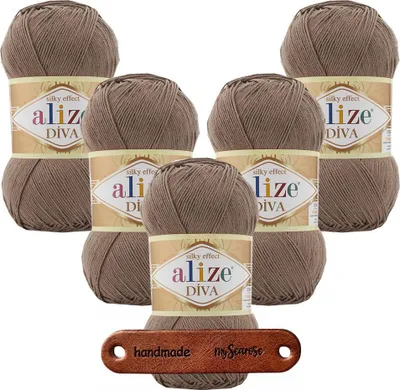 Produktbild von 5 x ALIZE Diva 688 milky brown mit Label