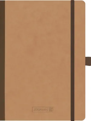 Produktbild von Brunnen Notizbuch Premium Kladde A5 liniert Gummizug braun