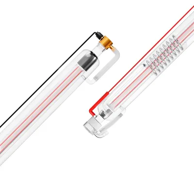 Produktbild von VEVOR 60W CO2-Laserröhre, 49,2 Zoll (1250 mm) Länge, 2 Zoll (55 mm) Durchmesser Borosilikatglas Laserschneider-Röhre mit Metallkopf, 5000-6000 Stunden vorverbundene Drähte für Lasergraviermaschine und Schneidemaschine, 60 W