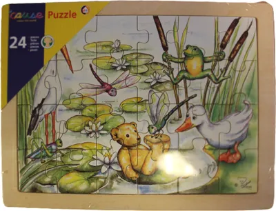 Produktbild von GoKi - 57052 - Einlegepuzzle aus Holz mit Teddymotiven, je ca.19,5 x 15 cm, 6 Stück mit unterschiedlichen Motiven, jeweils 24 Teile