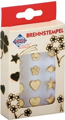 Produktbild von Pebaro Brennstempel Set - kreative Bastelstempel 12-teilig Formen