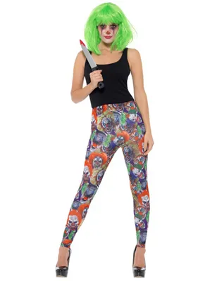 Produktbild von Killerclown-Leggings für Damen Kostüm-Accessoire bunt