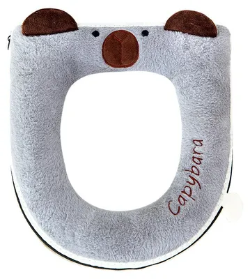 Produktbild von Dicker WC-Sitzbezug für Herbst und Winter, geeignet für alle Jahreszeiten, mit Reißverschluss und Plüschdesign.