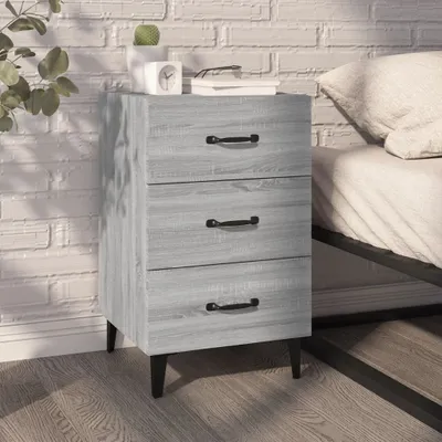 Produktbild von The Living Store Nachttisch Grau Sonoma 40x40x66 cm Holzwerkstoff