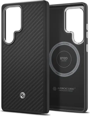 Produktbild von Samsung Spigen Enzo Aramid Magnet Galaxy S25 Ultra schwarz-silber