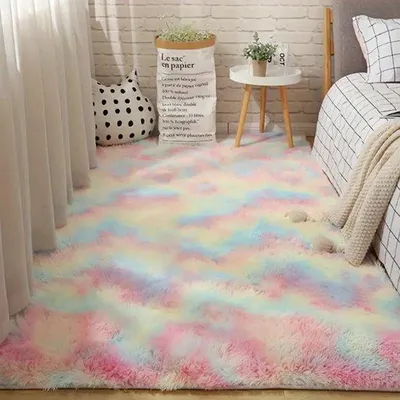 Produktbild von Unyqoos® Kinderteppich 120x160 cm – Hochflor, weich & fluffig, rechteckig, rutschfest für Kinderzimmer, Wohn- und Schlafzimmer