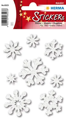 Produktbild von HERMA Eiskristalle, Filz, Weiß, Permanent, Weihnachten, 8 Stück(e), 1 Blätter