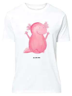 Produktbild von Mr. & Mrs. Panda Größe M T-Shirt Axolotl Hurra - Weiß - Geschenk, Freude, Herren, Shirt, Zufriedenheit, Tshirt, Lurch, mit Spruch, Spaß
