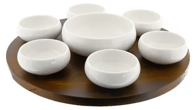 Produktbild von Belicia 8-teiliges Servierschalen-Set mit Holzbrett & Schalen, für Snacks & Dips