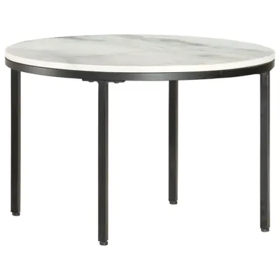 Image de Table basse Blanc et noir Ø65 cm Marbre solide véritable
