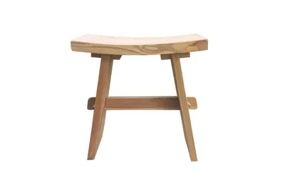 Produktbild von Möbilia Hocker | aus Teakholz | Sitzfläche geschwungen | natur | B 45 x T 25 x H 45 cm | 11020037 | Serie GARTEN