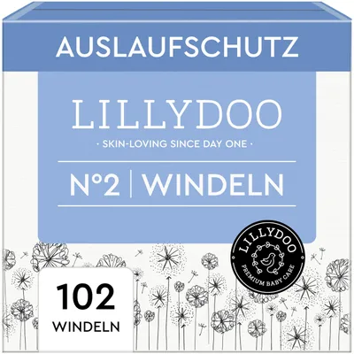 Produktbild von LILLYDOO Baby Windeln Größe 2 (4-8 kg) 102 St. Hautfreundlich Auslaufschutz