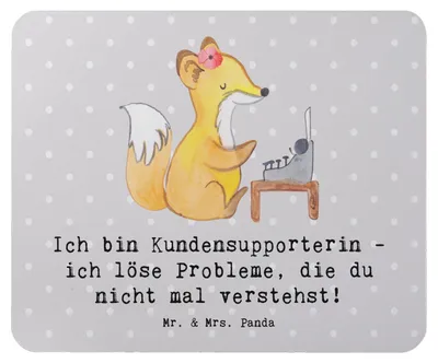 Produktbild von Mr. & Mrs. Panda Mauspad Kundensupporterin Heldin - Grau Pastell - Geschenk, computer mousepad, Kommunikation, Berufsgestaltung, Berufe, Mouse Pad, laptop, Geduld, Beruf