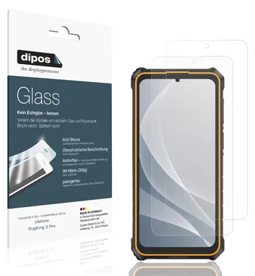 Produktbild von 2x Schutzfolie für Ulefone RugKing 3 Pro matt - Anti-Shock 9H Folie dipos Glass Kunststoffglas