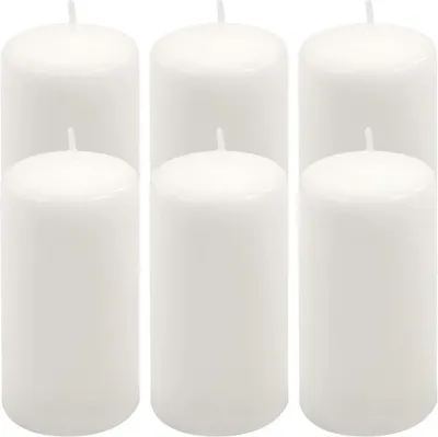 Obrázek produktu pro Sada sloupových svíček, 11,5 cm, Ø 6 cm, bílá, 6 ks
