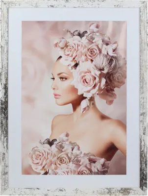 Produktbild von Bilderrahmen Holz Rahmen Plexi Acryl Collage Wanddeko Poster quadratisch S215 - Farbe: Shabby-Weiß | Format: 50x70