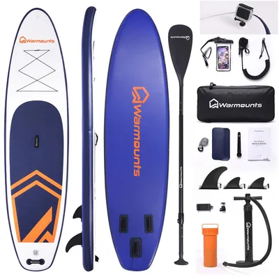 Obrázok produktu pre Nafukovacie SUP doska Warmounts 350 cm, široká 86 cm, určená pre dospelých, univerzálna doska na pádlovanie s 1x nastaviteľným pádlom, nosnosť až 190 kg