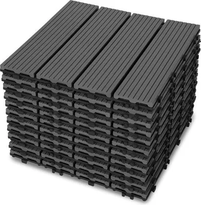 Immagine prodotto di Set di piastrelle in composito WPC 3 m² 30x30 cm antracite 33 pezzi - Non richiedono manutenzione - Facili da posare