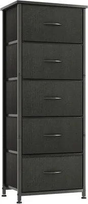 Produktbild von Kommode 42x30x114 cm, 5 Schubladen, für Schlafzimmer, Stoff