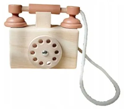 Obrázek produktu pro Dřevěný klasický telefon pro děti Montessori vintage