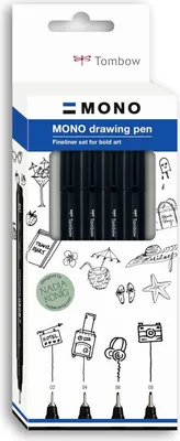 Produktbild von Tombow Fineliner MONO drawing pen "Bold Set" 4er Set