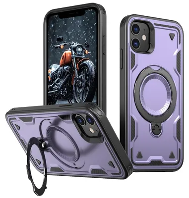 Produktbild von iPhone 11 / XR Hülle - Coverup Armor Back Cover met MagSafe Compatible Kickstand - Violett