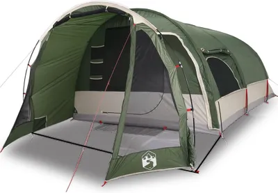 Image de Tente familiale tunnel 8 personnes vert imperméable