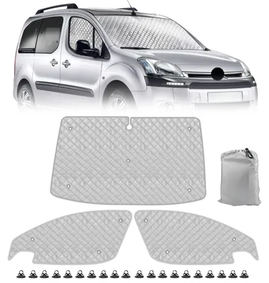 Immagine prodotto di Parasole per auto, set di 3 pezzi, compatibile con Citroen Berlingo dal 2008 al 2018