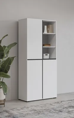 Obrázok produktu pre Policová skriňa 79 cm GLENROSE - biela / čierna